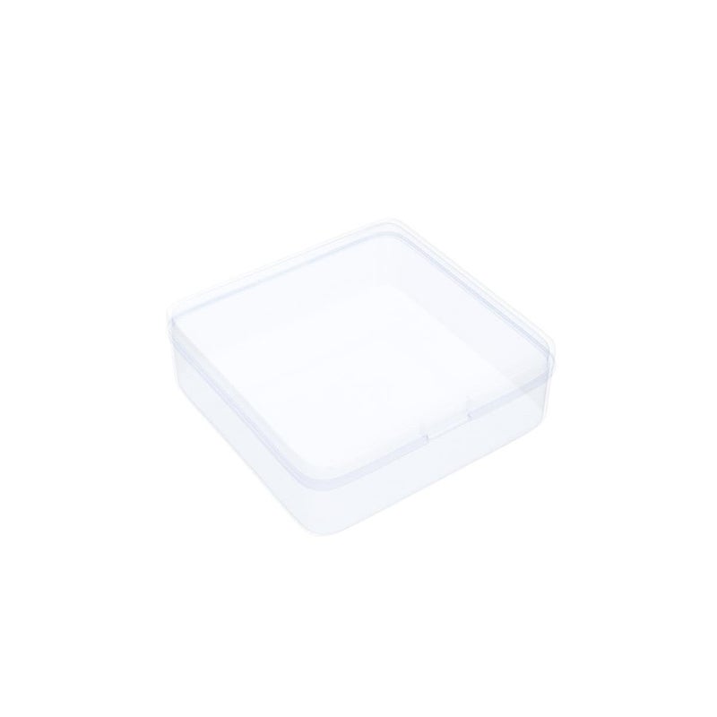Goodma 4 Pieces Square Empty Mini Clear Plastic Organizer Storage Box Containers with Hinged Lids for Small Items and Other Craft Projects (4.92 x 4.92 x 1.38 inch) - Image 4